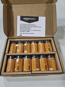 lot 67791 image: AmazonBasics Size C Single-Use Alkaline Battery - 12 Batteries - Exp. Dec 2024