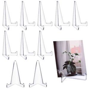 lot 67796 image: Bucherry 10 Packs Acrylic Easel Stands Mini Coin Display Easel Holder Mini Easel Stand Acrylic Stand for Display Place Card Holders Card Stands for Home Office Display, 3.4 x 2.5 Inch (Clear)