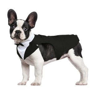 lot 67810 image: Kuoser Dog Tuxedo Dog Suit and Bandana Set, Dogs Tuxedo Wedding Party Suit, Dog Prince Wedding Bow Tie Shirt Formal Dog Wedding Attire for Small Dogs, Size Small