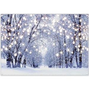 lot 67816 image: Swepuck 7x5ft Winter Forest Photography Backdrop Snow Natural Scenery Landscape Path Background Wonderland Baby Shower Decorations Photo Banner Booth