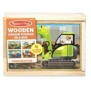 lot 67829 image: Melissa & Doug Construction Wooden Jigsaw in a Box