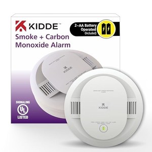 lot 67836 image: Kidde Smoke & Carbon Monoxide Detector, AA Battery Powered, LED Warning Light Indicators