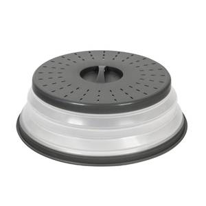 lot 67838 image: Tovolo Vented Collapsible Medium Microwave Cover (Charcoal) - Splatter Guard & Colander Kitchen Gadget for Food & Meal Prep  Dishwasher-Safe, BPA-Free Silicone & Plastic