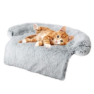lot 67840 image: Tinaco Luxurious Calming DogsCats Bed Mats, Washable Removable Couch Cover, Plush Long Fur Mat for Pets, Waterproof Lining, Perfect for Small, Medium and Large Dogs and Cats (Gradient Gray, M)
