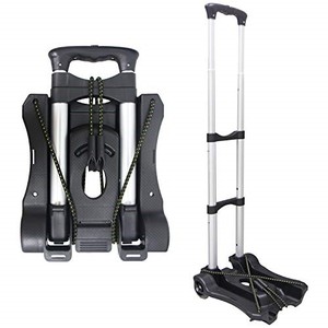 lot 67854 image: Sutekus Folding Hand Truck and Dolly 110-lbs Lightweight Portable Luggage Cart for School Travel Office Moving (Black)