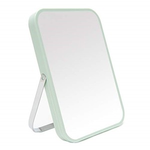 lot 67861 image: YEAKE Table Desk Vanity Makeup Mirror,8-Inch Portable Folding Mirror with Metal Stand 90°Adjustable Rotation Tavel Make Up Mirror Hanging Bathroom for Shower Shaving(Green)