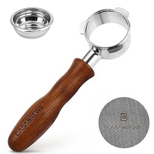 lot 67868 image: CASABREWS 51mm Bottomless Portafilter, 3 Ears Espresso Portafilter with Filter Basket and Puck Screen, Compatible with Delonghi DEDICA EC680EC0685EC885, SMEG Coffee Machine