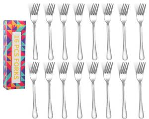 lot 67897 image: 16 Pieces Dinner Forks, 8 Inch,Stainless Steel Silverware Forks Only, Home Kitchen Cutlery Forks, Mirror Polished Modern Forks Set, Restaurant Quality Flatware Forks, Dishwasher Safe