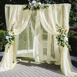 lot 67904 image: Wedding Arch Draping Fabric, 2 Panels 6 Yards Ivory Sheer Backdrop Curtain Chiffon Fabric Drapery for Wedding Ceremony Reception Swag Decorations (Ivory Drapes Curtain, (2 Panels )6 Yards36ft)