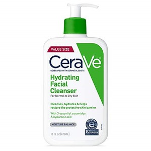 lot 67914 image: CeraVe Hydrating Facial Cleanser  Moisturizing Non-Foaming Face Wash with Hyaluronic Acid, Ceramides and Glycerin  Fragrance Free Paraben Free  16 Fluid Ounce