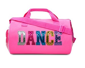 lot 67921 image: Dance Duffle Bag for Girls, Water-resistant Kids Travel Bag with Adjustable Carry On and Handy Pouch, Dance Accessories For Girls (FuchsiaMulti)