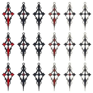 lot 67928 image: SUNNYCLUE 1 Box 24Pcs 6 Color Gothic Cross Charms Bulk Halloween Red Black Rosary Silver Alloy Rhinestone Enamel Crosses Charm for Jewelry Making Charms Necklace Earrings Key Chain Adult DIY Craft