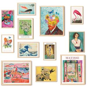 lot 67932 image: 97 Decor Colorful Eclectic Decor - Maximalist Decor, Eclectic Home Decor, Eclectic Wall Decor, Funky Eclectic Gallery Wall Art Prints for Bedroom, Famous Artist Painting Pictures (UNFRAMED)