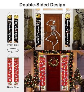 lot 67940 image: Christmas Decorations Outdoor Banner - Merry Christmas Decor Porch Sign with LED String Lights, Xmas Decor for Outdoor Indoor Home Front Door Wall Yard Garden Holiday Party Decoration