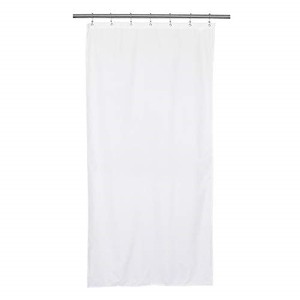 lot 67941 image: Barossa Design Waterproof Fabric Stall Shower Curtain or Liner 36 inch Wide Half Size Microfiber, Hotel Quality Stand-up Small Narrow Single Shower Curtain, Machine Washable, White, 36x72