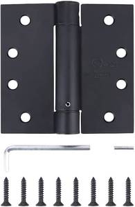 lot 67943 image: Stylever 3 Pack - 4 Residential Black Finish Reversible Self Closing Door Hinges - Squared Corners Auto Close Spring Hinge, Black Door Hinges