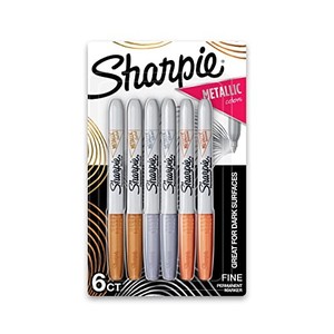 lot 67946 image: SHARPIE Metallic Permanent Markers, Fine Point, Assorted Metallic, 6 Count