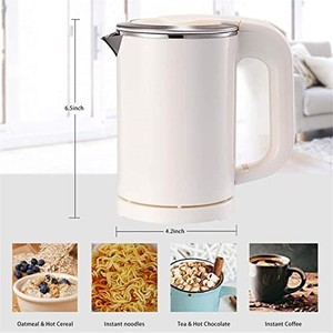lot 67956 image: 0.5L Portable Electric Kettle, Mini Travel Kettle, Stainless Steel Water Kettle - Perfect For Traveling, Cooking Noodles, Boiling Water, Eggs, Coffee, Tea (110V US Plug)