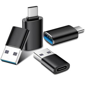 lot 67977 image: Temdan USB to USB C Adapter 4 Pack,2Type C Female to A Male Charger Converter &amp 2USB C Male to USB Female for Apple Watch Ultra 8 9,iPhone 15 Pro Max 14 13 12,AirPods,OTG Adapt USB to USB C-Black