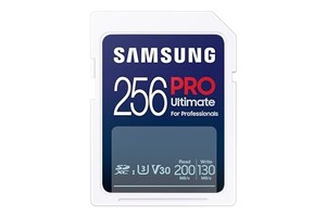 lot 68003 image: SAMSUNG PRO Ultimate Full Size 256GB SDXC Memory Card, Up to 200 MBs, 4K UHD, UHS-I, C10, U3, V30, A2, for DSLR, Mirrorless Cameras, PCs, MB-SY256SAM