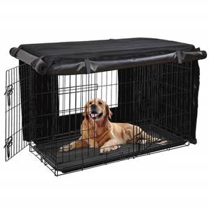 lot 68016 image: HONEST OUTFITTERS Dog Crate Cover 36 Inch Kennel for Medium Dog, Heavy Duty Oxford Fabric,with Double Door, Pockets and Mesh Window (37L x 24W x 25H,Black)