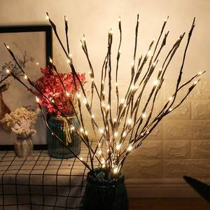 lot 68017 image: GM G-MORE 2 Pack LED Branch Lights, Battery Powered Decorative Lights String, Willow Twig Lighted Branch for Home Decoration Warm White 20 Inches