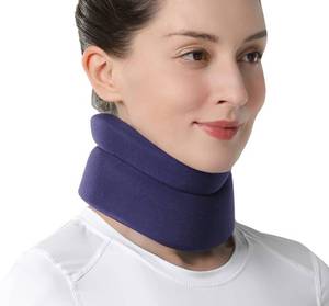 lot 68177 image: VELPEAU Neck Brace -Foam Cervical Collar - Soft Neck Support Relieves Pain & Pressure in Spine - Wraps Aligns Stabilizes Vertebrae - Can Be Used During Sleep (Comfort, Blue, Large, 4��)