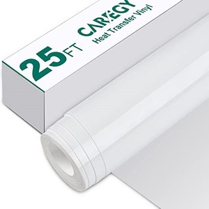 lot 68181 image: CAREGY HTV 12 x 25ft Roll - Iron On Heat Transfer Vinyl (White)