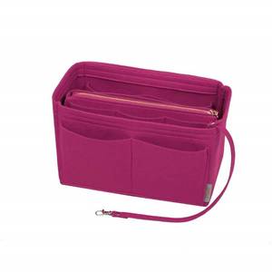 lot 68183 image: ZTUJO Purse Organizer Insert, Felt Bag Organizer with Metal Zipper, Handbag & Tote Shaper, For Speedy Neverfull Tote, 7 Sizes (Large, Rosy)