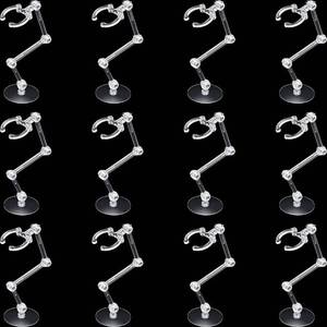 lot 68214 image: Jetec 12 Pieces Action Figure Stand Doll Stands Display Holders Action Figure Display Holder Doll Mini Display Stand Doll Support Frame Compatible with HG RG SD SHF Gundam 1144 Toy, Transparent
