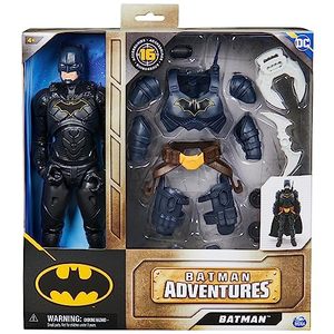 lot 66900 image: DC Comics, Batman Adventures, Batman Action Figure with 16 Armor Accessories, 17 Points of Articulation, 12-inch, Super Hero Kids Toy for Boys & Girls