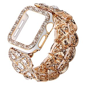 lot 66901 image: VIIVY VIYIV Bling Band with Case Compatible with Apple Watch Band 38mm 40mm 41mm 42mm 44mm 45mm for Women, Luxury Dressy Metal Strap with Diamond Rhinestone Bracelet Wristband for iWatch SE Series 7