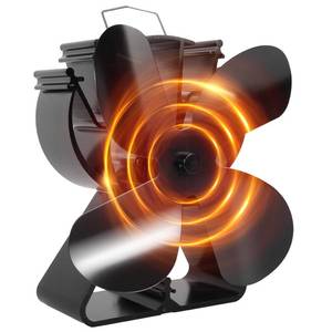 lot 66903 image: VODA Stove Fan Newly Upgraded 4 Blades Heat Powered Stove Eco Fans for Wood Log Burner Fireplace Larger Air Flow about 240CFM