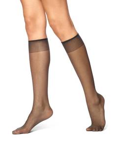 lot 66918 image: No nonsense Womens Sheer Knee High Value Pack with Comfort Top, Off Black - 10 Pair Pack, Regular