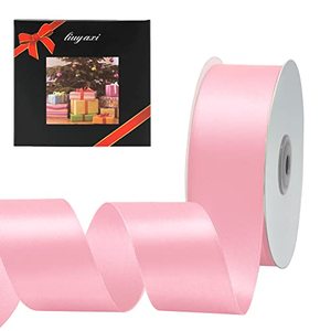 lot 66921 image: Solid Color Double Faced Pink Satin Ribbon 1-12 X 50 Yards, Ribbons Perfect for Crafts, Wedding Decor, Bow Making, Sewing, Gift Package Wrapping and More