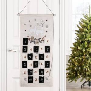 lot 66923 image: S-DEAL Burlap Christmas Advent Calendar 2023 Countdown to Christmas Cloth Wall Hanging with 24 Pockets for Xmas Holiday Decorations