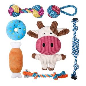 lot 66932 image: Toozey Puppy Toys for Small Dogs, 7 Pack Small Dog Toys, Cute Calf Squeaky Dog Toys, Durable Puppy Teething Toys, Ropes Puppy Chew Toys, Non-Toxic and Safe