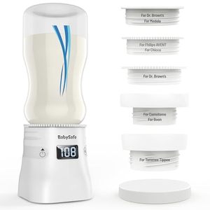 lot 66937 image: Portable Bottle Warmer for Travel, BabySafe 15000mAh Rechargeable Baby Bottle Warmer with 5 Adapters, 100W Fast Heating & Accurate Temperature Control, Cordless On The Go Milk Warmer for Breastmilk