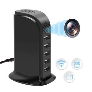 lot 67000 image: WiFi USB Charger Hidden Camera, Indoor Security Spy Camera with 1080P HD Video Recording, APP Remote View, Motion Detection Alarm Push, 5-Port USB Charging Station, Secret Nanny Cam for HomeOffice
