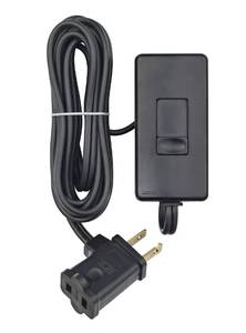 lot 67014 image: Leviton Table Top Plug In Lamp Dimmer for Dimmable LED, Halogen and Incandescent Bulbs, TBL03-10E, Black