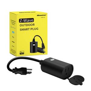 lot 67015 image: Minoston Z-Wave Plus Smart Plug, Outdoor OnOff Outlet Switch, ZWave Hub Required, Weather-Resistant, Built-in Repeater, Work with SmartThings, Wink, Alexa, Black(MP22Z)