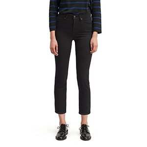 lot 67018 image: Levis Womens 724 High Rise Straight Crop Jeans, Soft black, 33 (US 16)