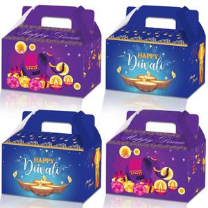 lot 67029 image: 14 Packs Diwali Party Gift Box-Diwali Party Decorative Gift Bags Snacks Candy Bags Kids Party Supplies