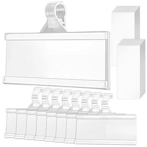 lot 67733 image: Fansunta 100 Pieces Plastic Wire Shelf Label Holders, Reusable Price Label Holder with locks, Label Display Holder for Retail Supermarket Department Store(3 x 1.4)