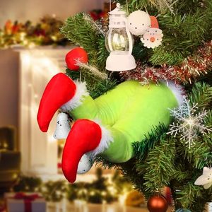 lot 67734 image: Christmas Elf Legs Tree Decorations - Christmas Tree Decor Elf Stuffed Leg Stuck Xmas Tree Topper Garland Decorations Pose-able Plush Legs for Tree Ornaments Party Decorations