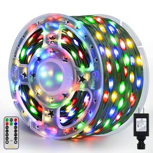 lot 67750 image: Ollny Christmas Lights 800LED 262FT Plug in, IP67 Waterproof Green Wire Outdoor Christmas Lights with Remote, 8 Modes with Timer Christmas Tree Lights for House Indoor Xmas Decorations (Multicolored)
