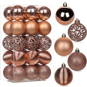 lot 67752 image: 30PCS 2.36 Christmas Ball Ornaments Shatterproof Rose Gold Christmas Tree Decorations Xmas Tree Balls Halloween Ornaments D�cor