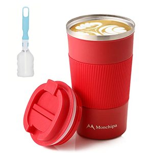 lot 67757 image: Travel Coffee Mug-17oz, Stainless Steel Coffee Cups, Double Wall thermos with Screw Lid - Spill Proof, Reusable Insulated Cup for Cold and Hot Beverages(Red)