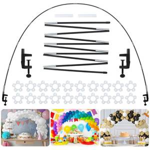 lot 67760 image: RUBFAC Table Balloon Arch Kit, Black Adjustable Balloon Arch Stand Frame for Different Size Tables Balloon Garland Decorations of Birthday Party Wedding Baby Shower Christmas and Festival Decoration