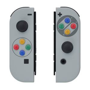 lot 67761 image: eXtremeRate DIY Replacement Shell Buttons for Nintendo Switch & Switch OLED, SFC SNES Classic EU Style Soft Touch Housing Case with Corlorful Button for Joycon Controller- Console Shell NOT Included